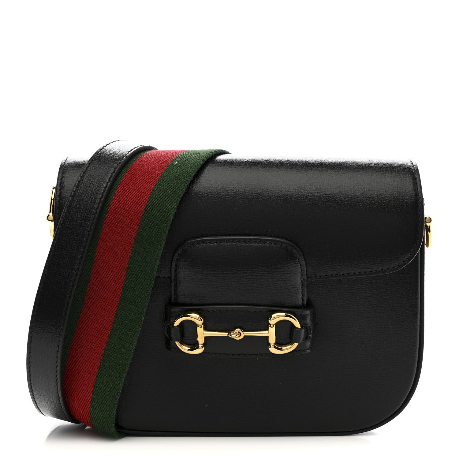 Gucci Azalea Calfskin Web Mini Horsebit 1955 Shoulder Bag Black 1 of 12