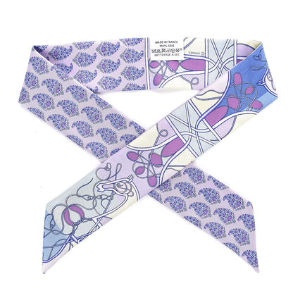 Hermes Silk Coup De Fouet Au Bloc Twilly Mauve Violet Jaune Soufre 1 of 5