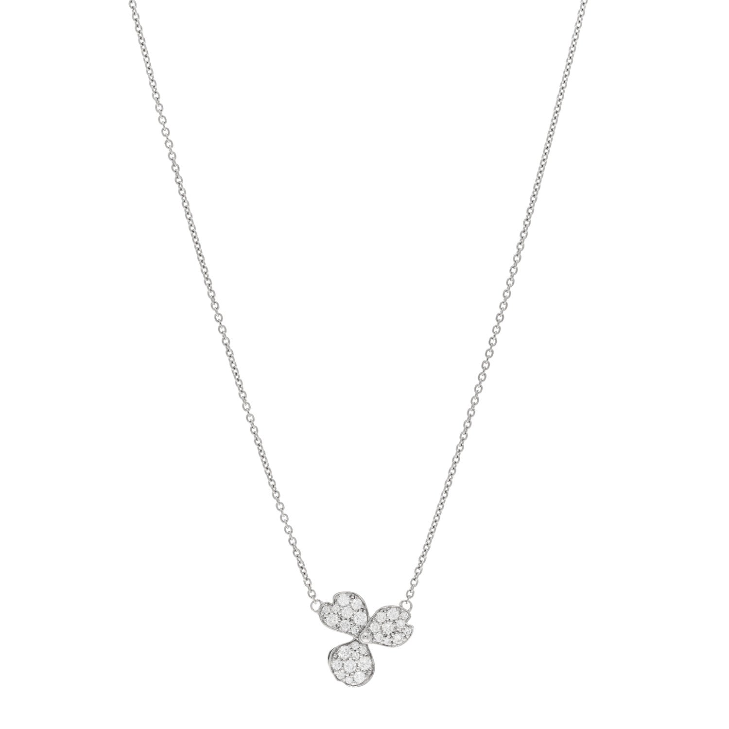 Tiffany Platinum Diamond Paper Flowers Pave Pendant Necklace 1 of 4