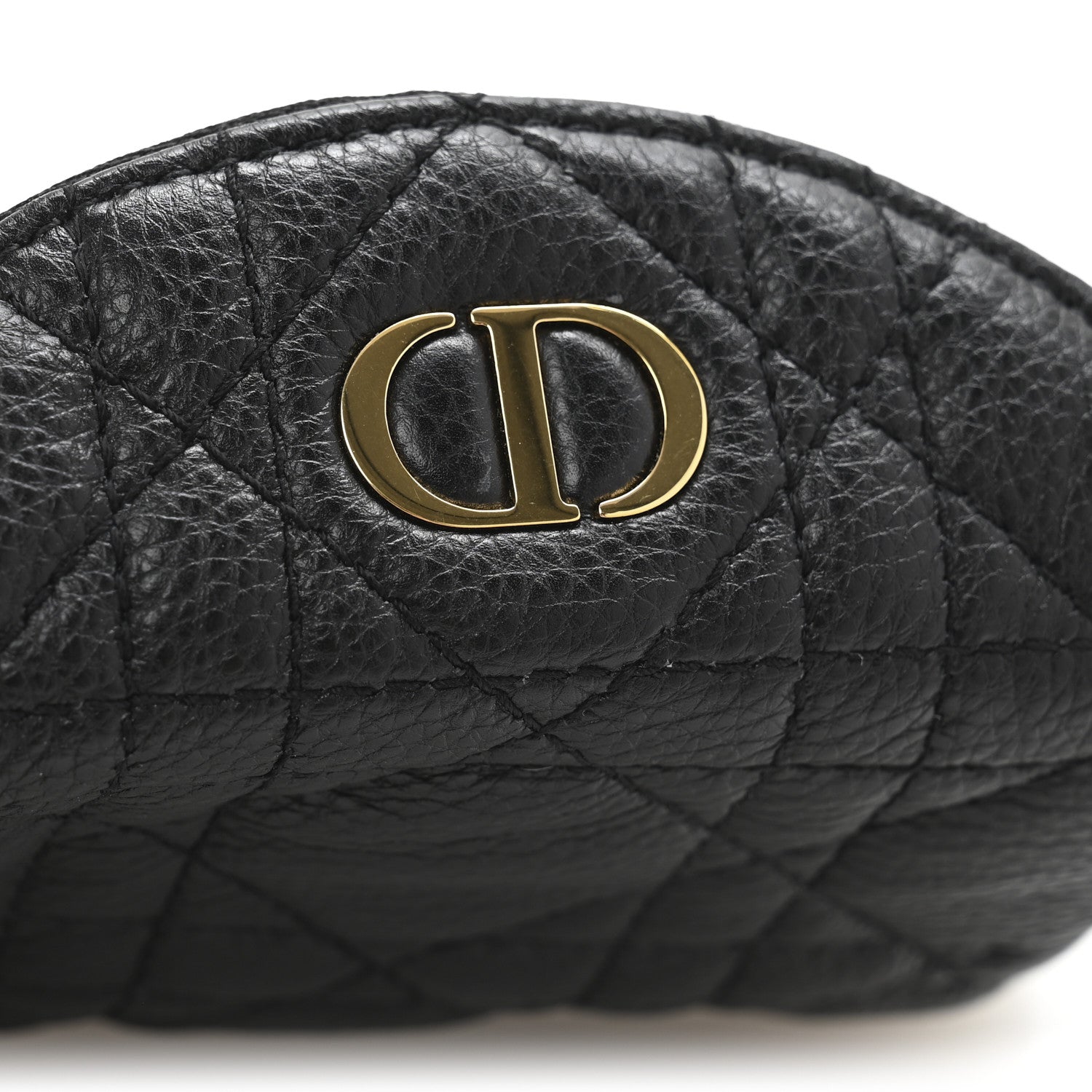 Christian Dior Supple Calfskin Cannage Caro Half-Moon Coin Purse Black 9 of 9