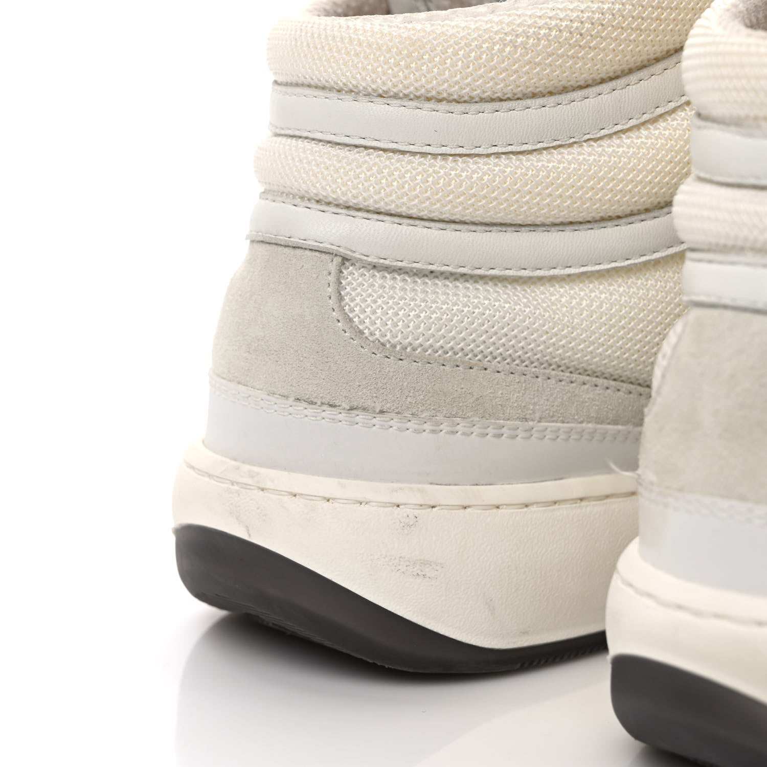Chanel Suede Fabric Grained Calfskin Womens CC High Top Sneakers 39 White 9 of 9