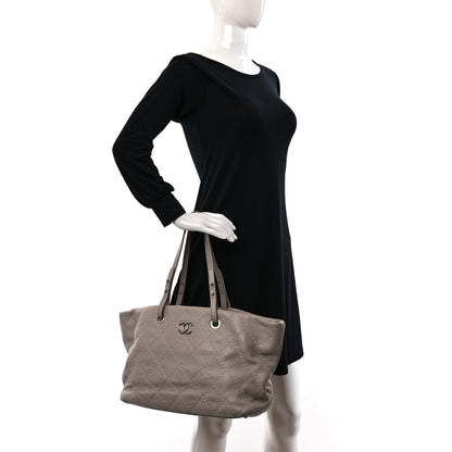 Chanel Glazed Calfskin Large On The Road Tote Beige 2 of 14