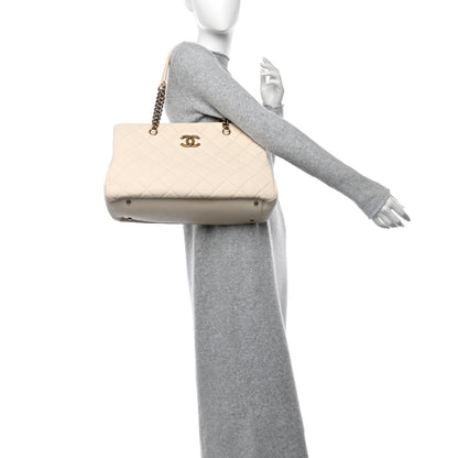 Chanel Calfskin Quilted Large Crown Tote Beige 2 of 17