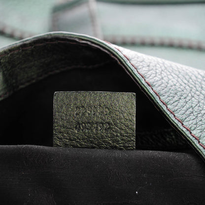 Gucci Metallic Pebbled Calfskin Large New Jackie Shoulder Bag Green 7 of 7