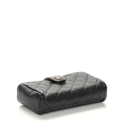 Chanel Caviar Quilted Mini Phone Holder Clutch Black 4 of 7