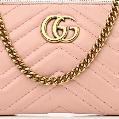Gucci Calfskin Matelasse Mini GG Marmont Chain Bag Perfect Pink 8 of 14