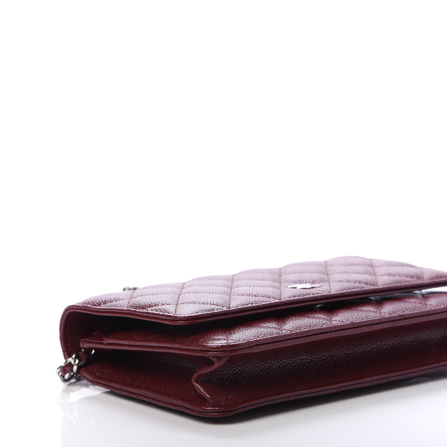 Chanel Caviar Quilted Wallet On Chain WOC Dark Red 6 of 12