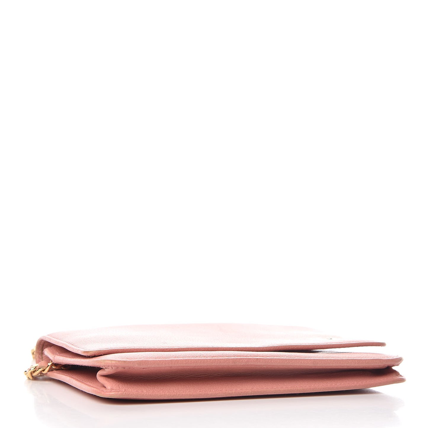 Goatskin Embossed Camellia Wallet On Chain WOC Light Pink