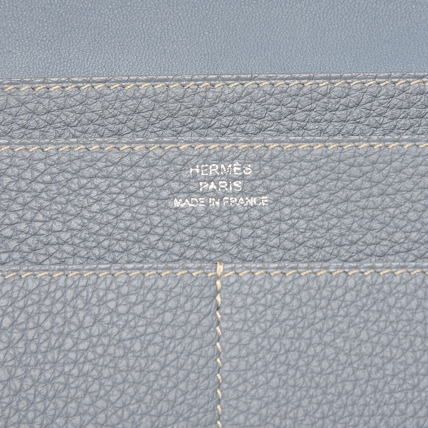 Hermes Togo Dogon Duo Wallet Bleu Lin 7 of 9