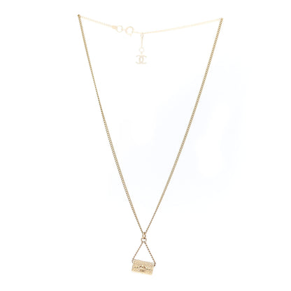 Chanel Metal Flap Bag Necklace Gold 3 of 7