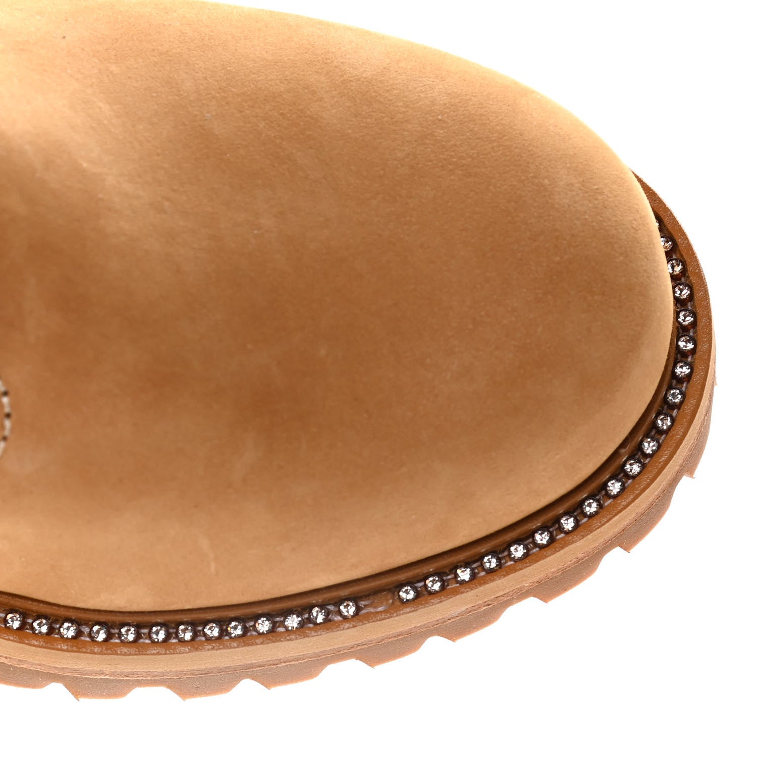 Jimmy Choo X TIMBERLAND Nubuck Swarovski Crystal Womens Ankle Boots 8 Wheat 14 of 15