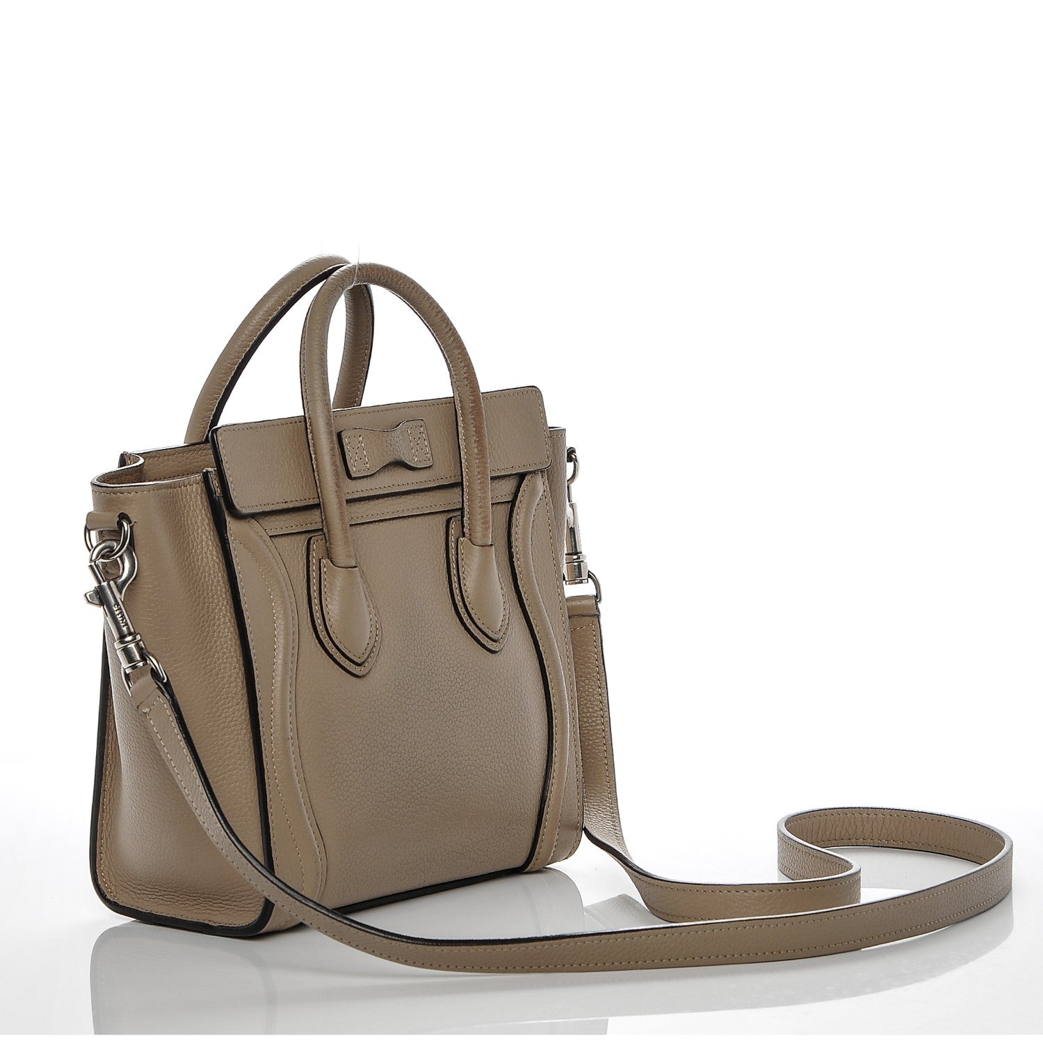 Celine Drummed Calfskin Nano Luggage Dune 3 of 6