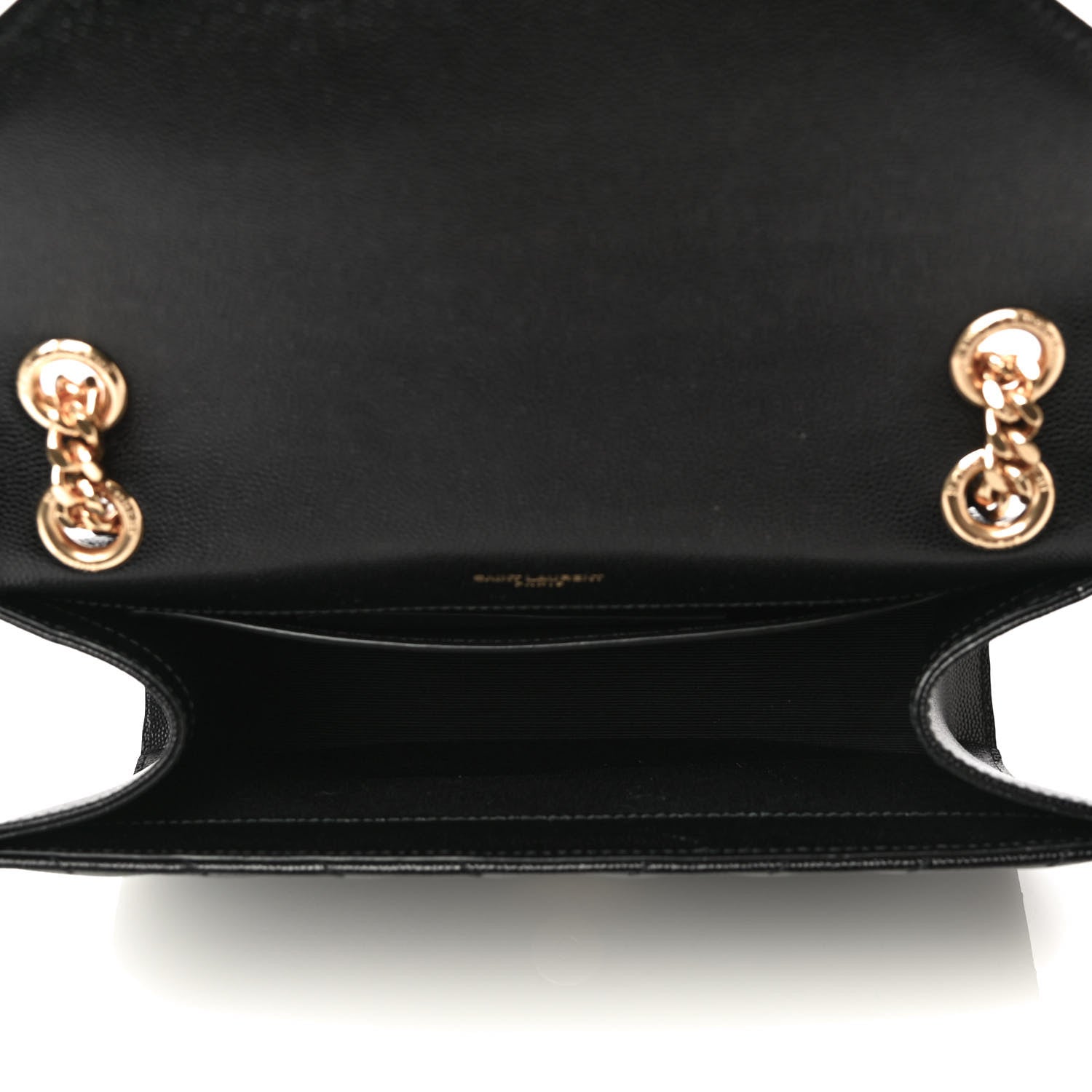 Saint Laurent Grain De Poudre Matelasse Chevron Medium Monogram Satchel Black 5 of 13