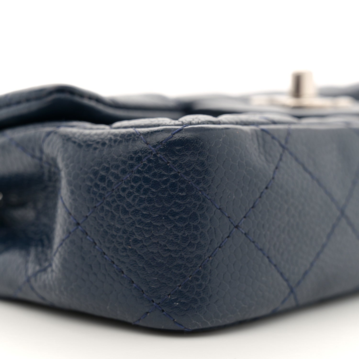 Chanel Caviar Quilted Extra Mini Flap Blue 9 of 11