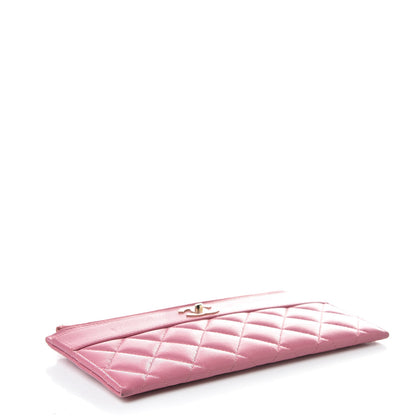 Chanel Sheepskin Quilted Mademoiselle Vintage Zip Pouch Pink 4 of 8