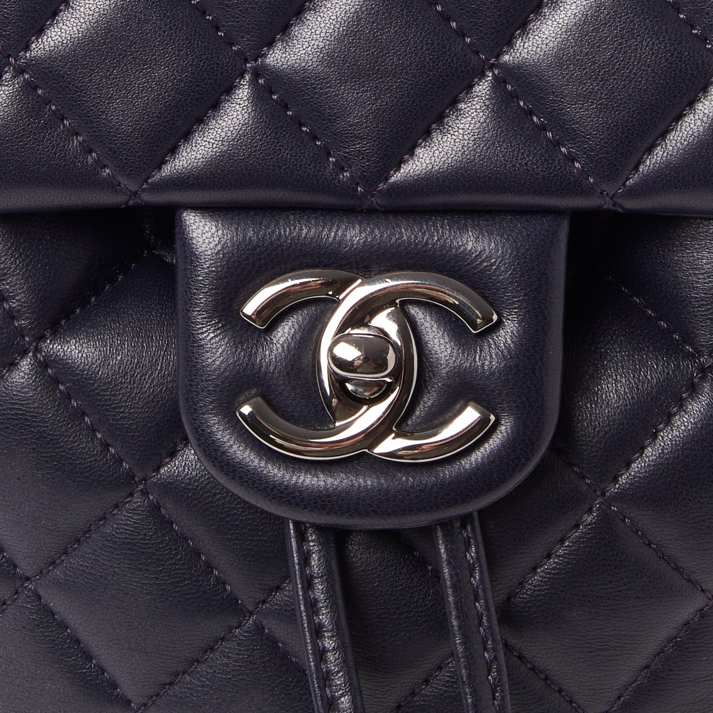 Lambskin Quilted Small Urban Spirit Backpack Navy