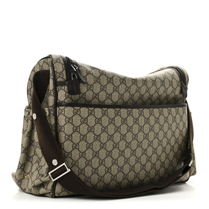Gucci Monogram Natural Pigskin Large Diaper Bag Beige Ebony Cocoa Dark Chocolate 3 of 15