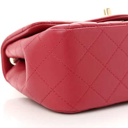 Chanel Lambskin Quilted Mini Square Flap Dark Pink 9 of 10