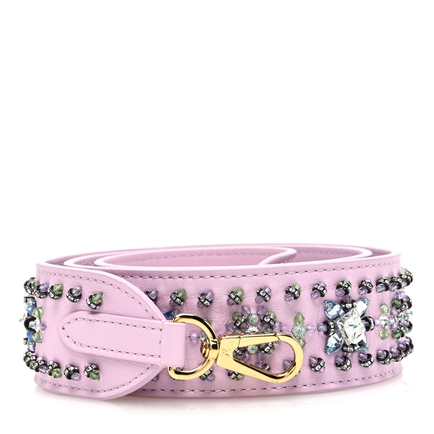 Louis Vuitton Calfskin Swarovski Crystal Mini Capucines Shoulder Strap Wisteria Purple 2 of 3