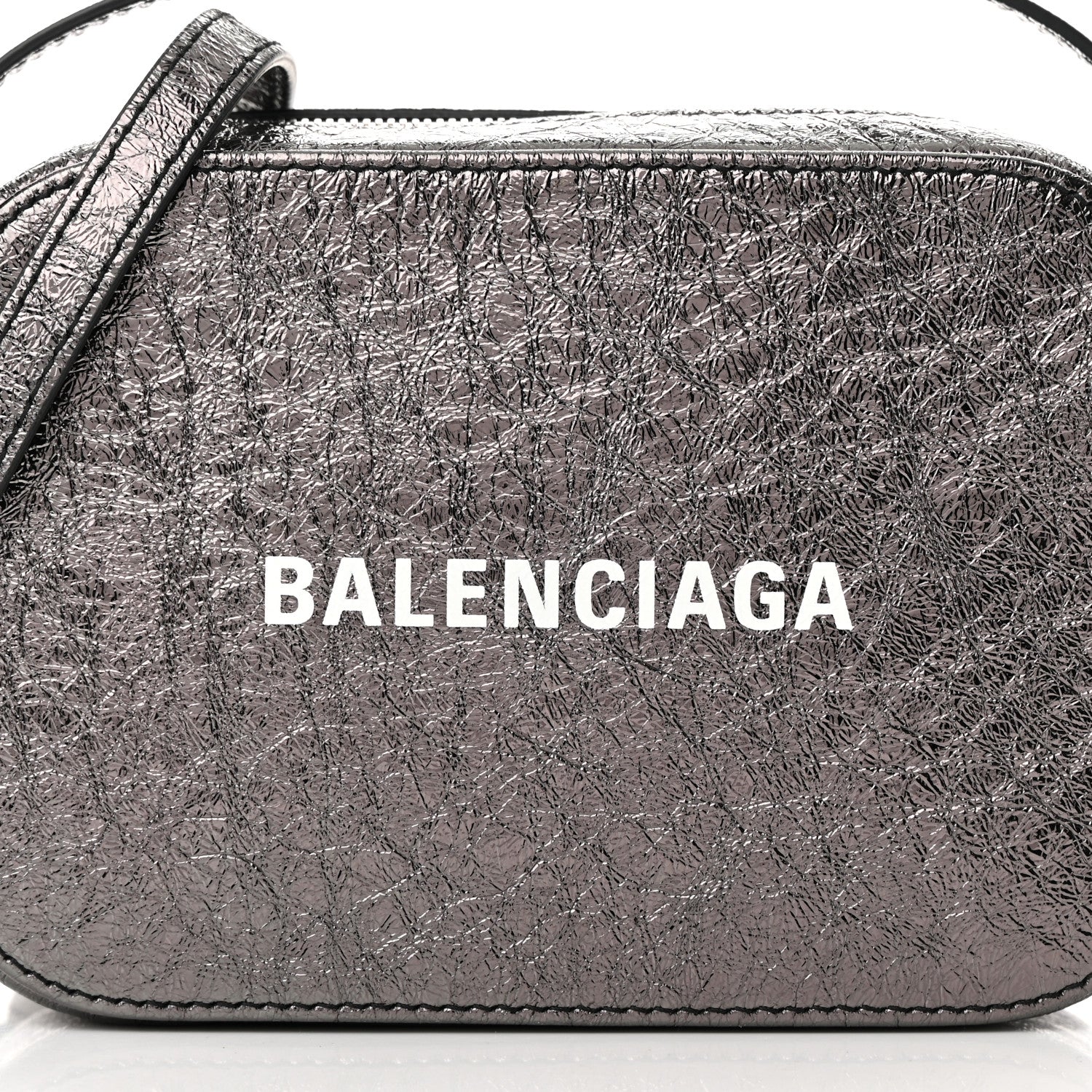 Balenciaga Metallic Textured Calfskin XS Everyday Camera Bag with Handle Black 8 of 10
