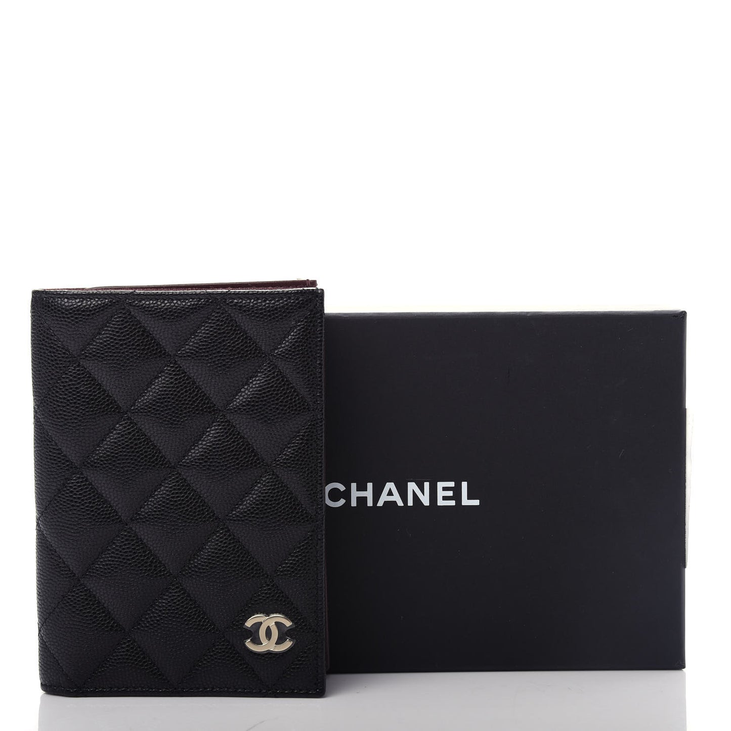 Caviar Quilted Passport Holder Black
