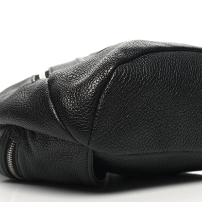 Prada Vitello Daino Logo Embossed Cross Sling Backpack Black 8 of 9