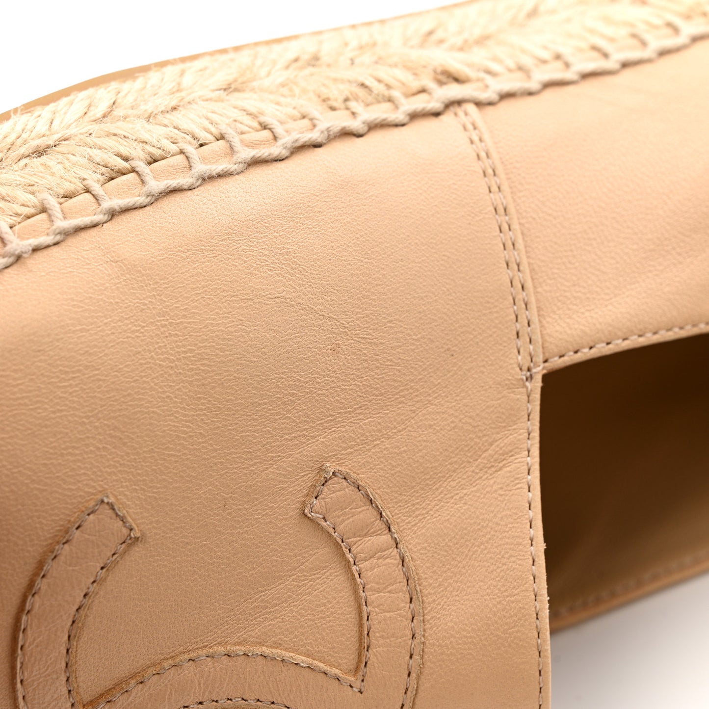 Lambskin CC Espadrilles 39 Beige Black