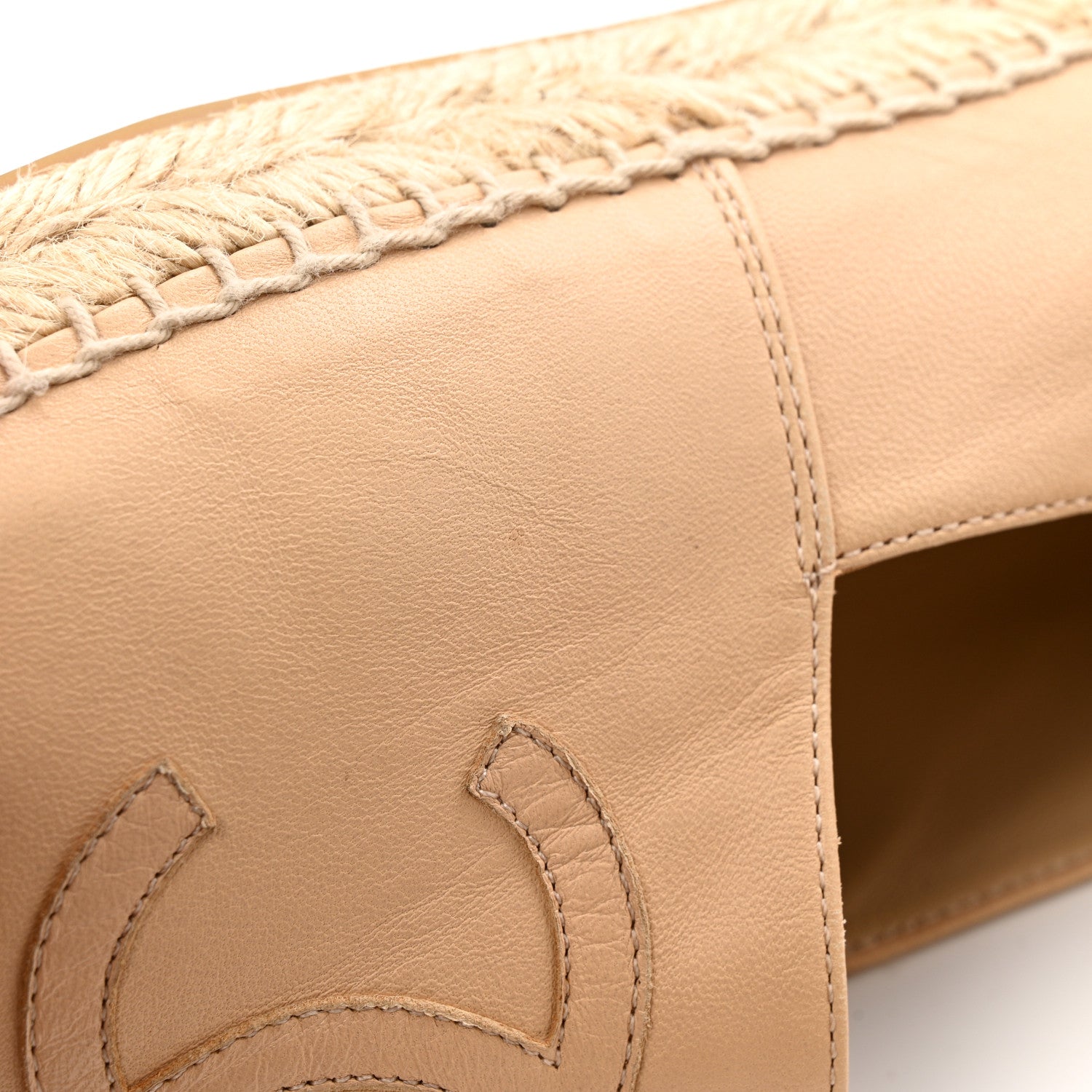 Chanel Lambskin CC Espadrilles 39 Beige Black 13 of 13