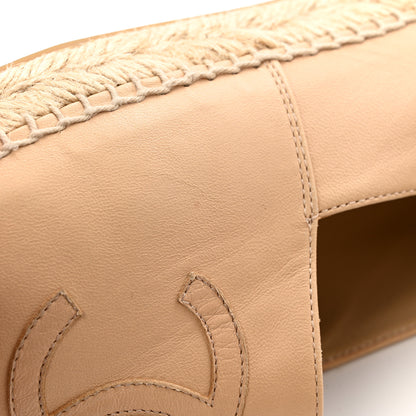 Chanel Lambskin CC Espadrilles 39 Beige Black 13 of 13