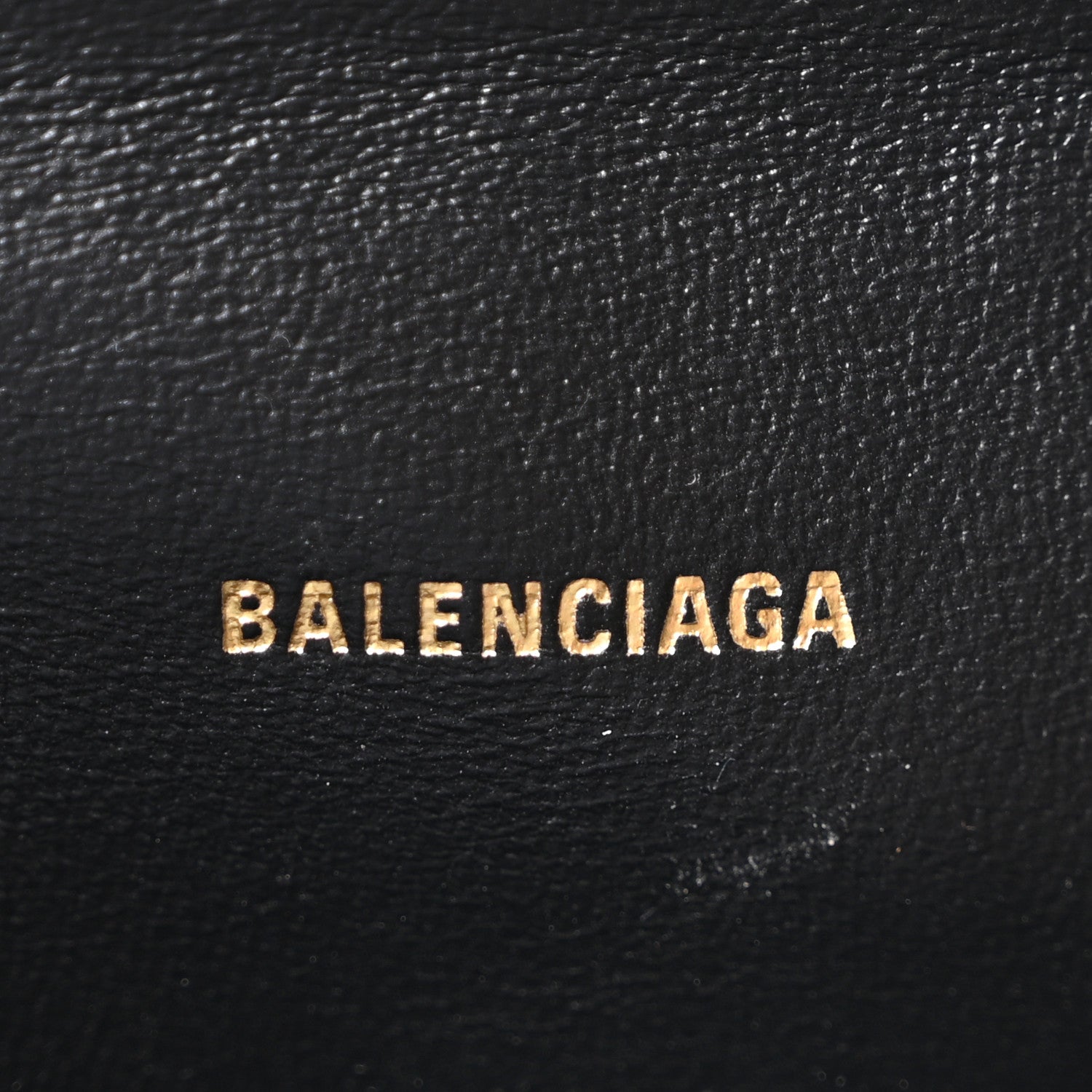 Balenciaga Shiny Calfskin Crocodile Embossed Hourglass Gusset Pouch Black 6 of 9