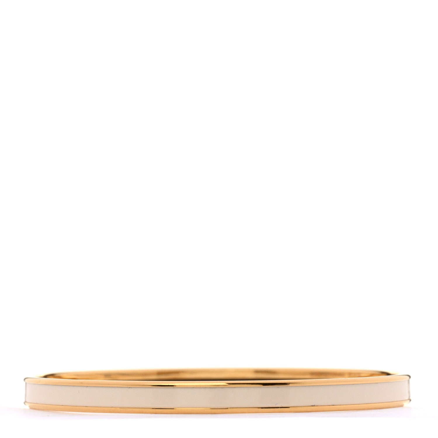 Hermes Enamel Printed Extra Narrow Uni Bracelet 70 Creme 3 of 5