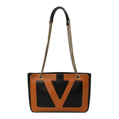 Valentino Garavani Nappa Small Viva Superstar Shopping Tote Black Brown 1 of 9