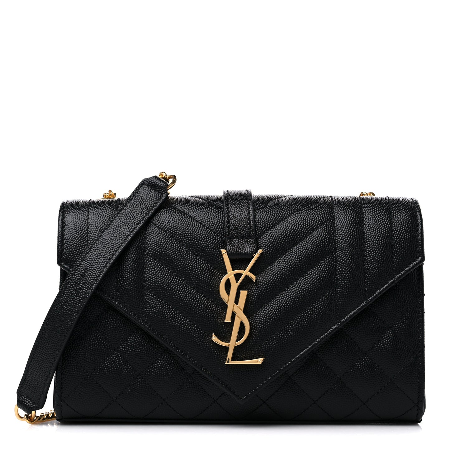 Grain De Poudre Textured Mixed Matelasse Triquilt Small Monogram Satchel Black