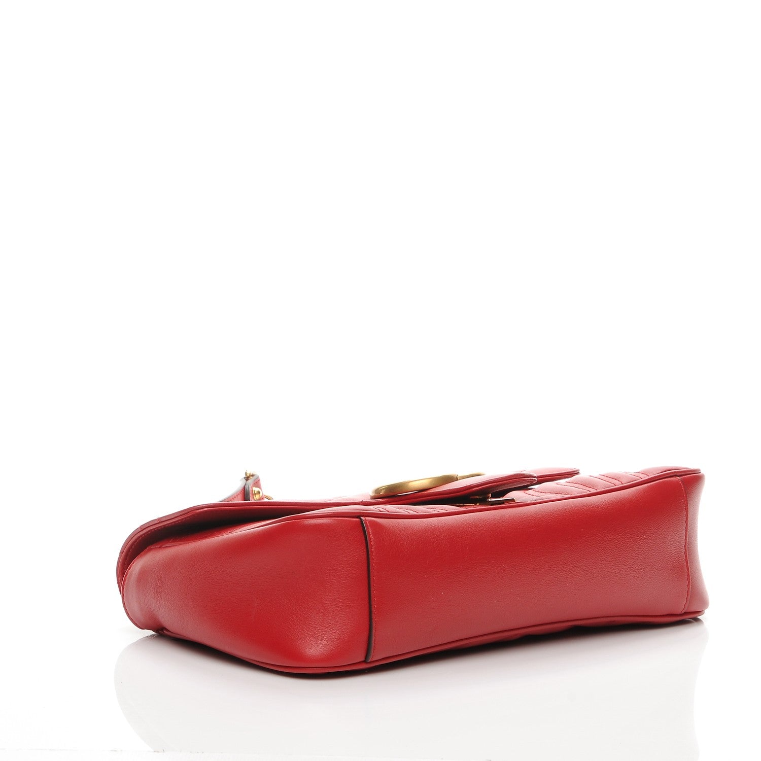 Gucci Calfskin Matelasse Small GG Marmont Shoulder Bag Hibiscus Red 4 of 7