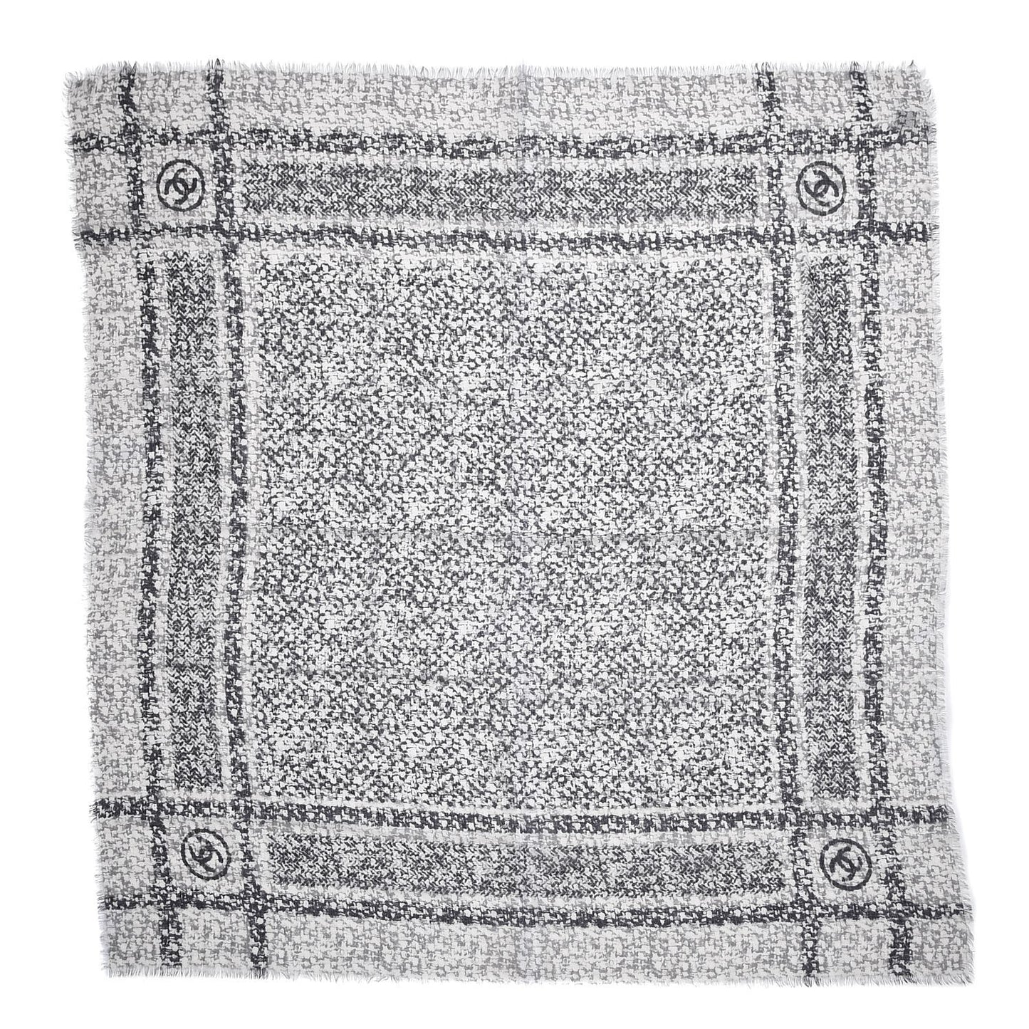 Cashmere CC Square Scarf Grey Black
