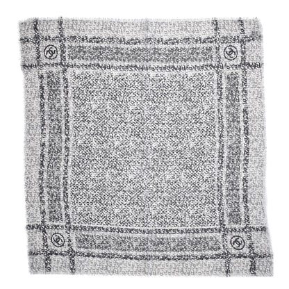 Chanel Cashmere CC Square Scarf Grey Black 1 of 5