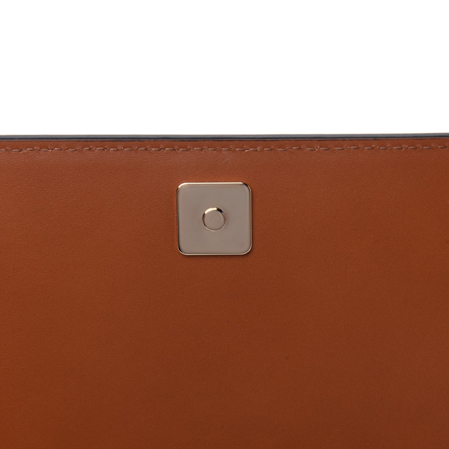 Fendi Vitello King Tamponato Logo Embossed Medium Wallet On Chain Cuoio 9 of 12