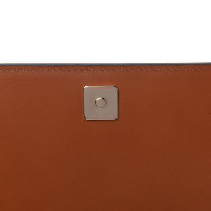 Fendi Vitello King Tamponato Logo Embossed Medium Wallet On Chain Cuoio 9 of 12