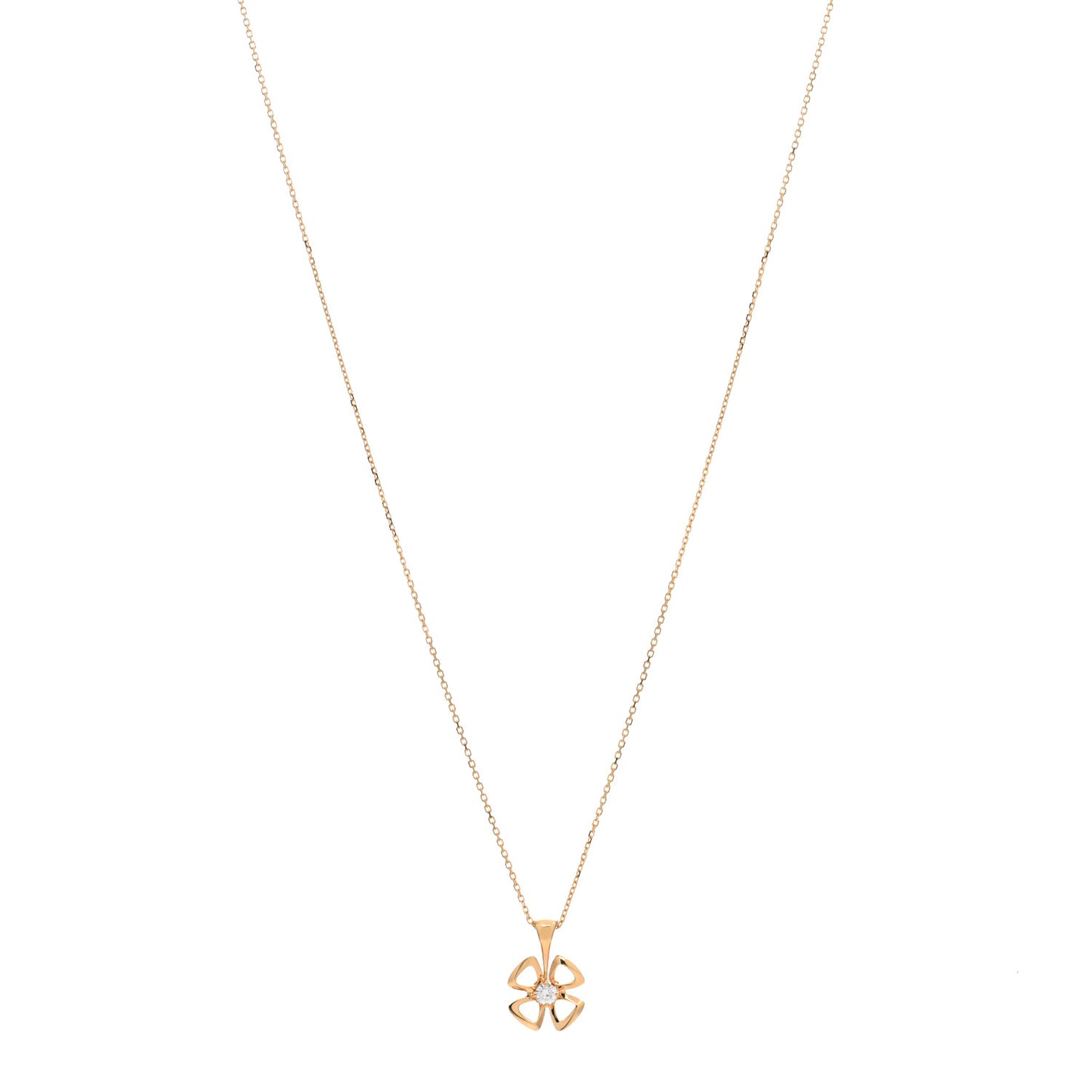 18K Rose Gold Diamond Fiorever Pendant Necklace