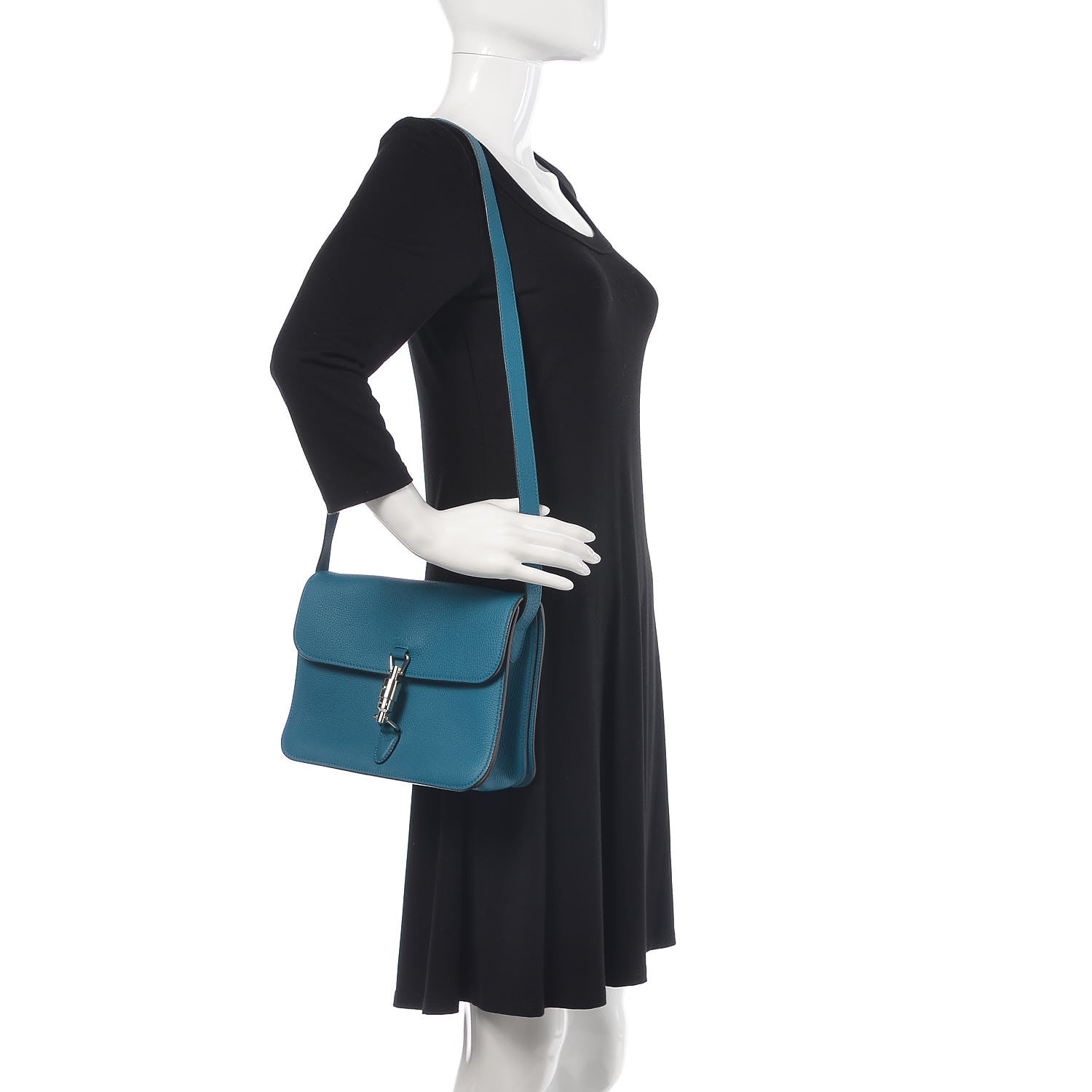 Gucci Soft Calfskin Small Jackie Shoulder Bag Blue 3 of 10