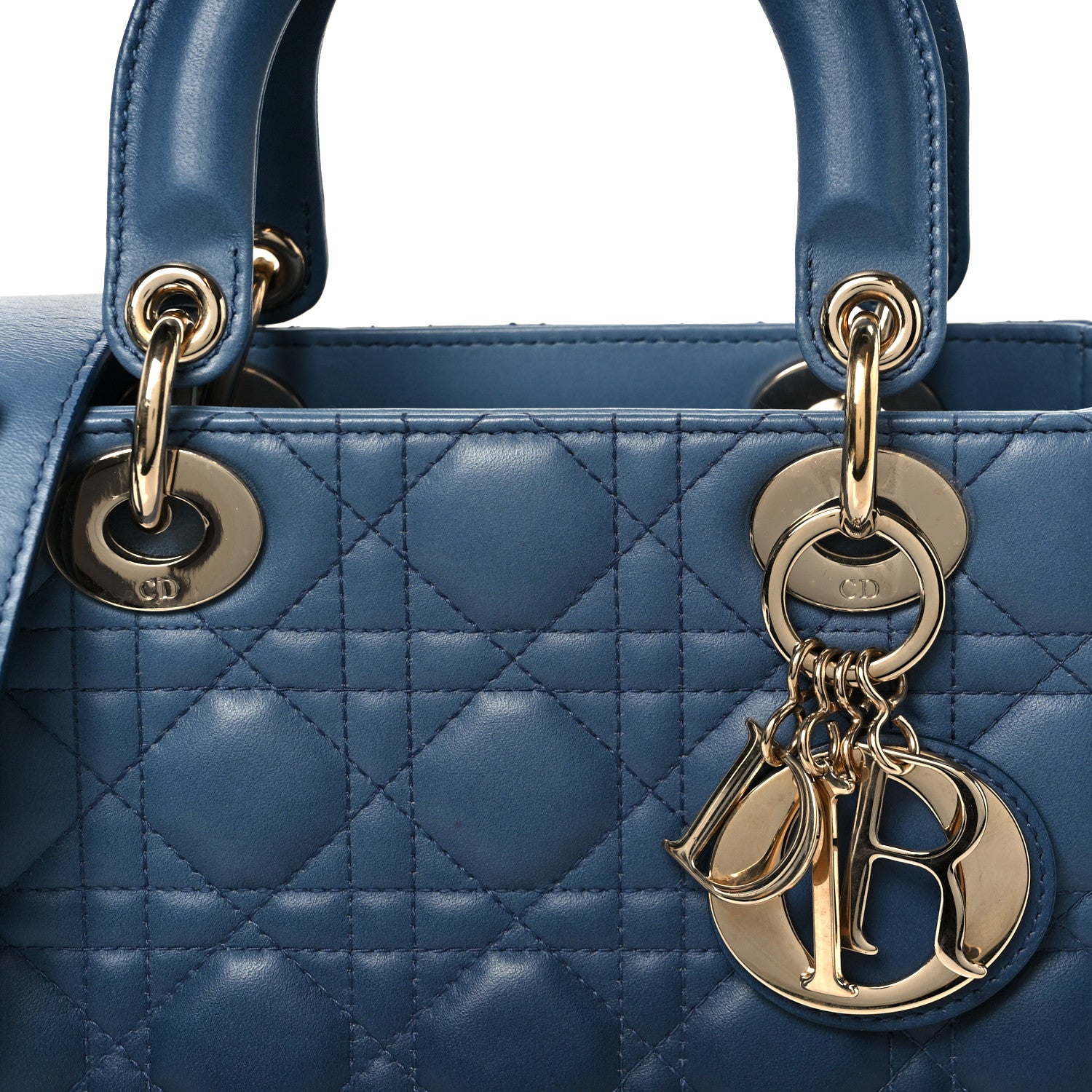 Christian Dior Lambskin Cannage Gradient Small My ABCDior Lady Dior Indigo Blue 8 of 10