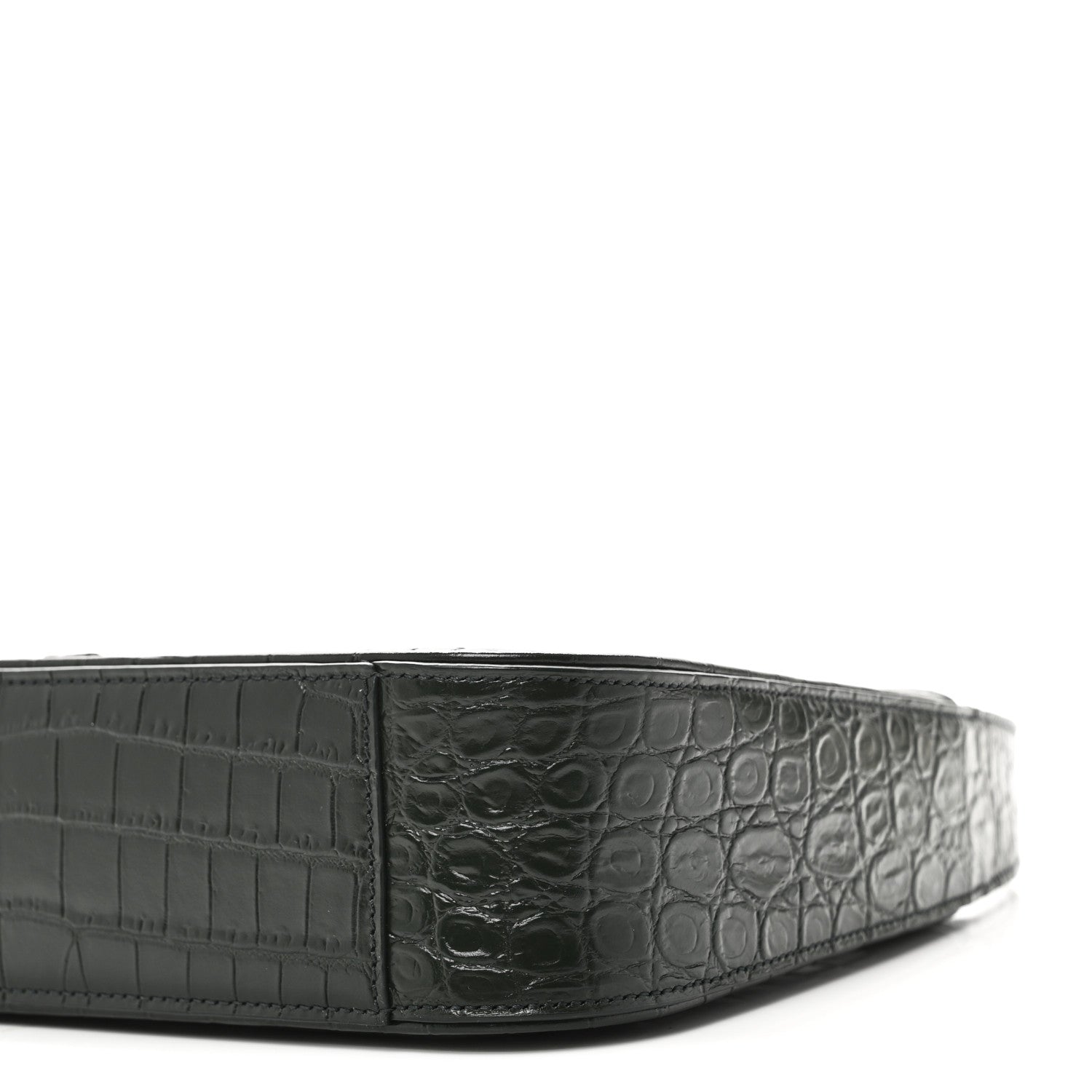 Saint Laurent Calfskin Crocodile Embossed Le 5 A 7 Hobo Dark Green Bottle 9 of 9