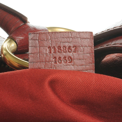 Gucci Monogram Medium Horsebit Chain Hobo Red 7 of 7