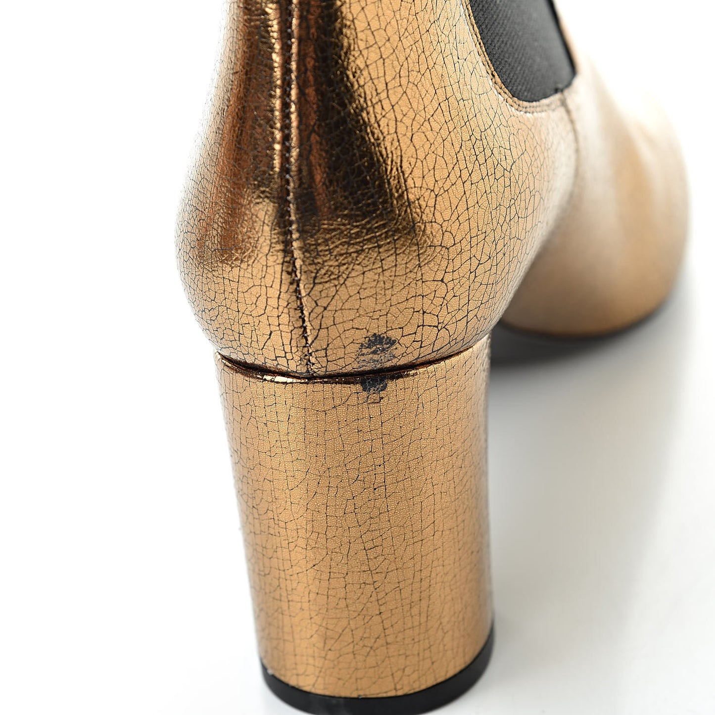 Metallic Cracked Loulou Pin Booties 38.5 Copper