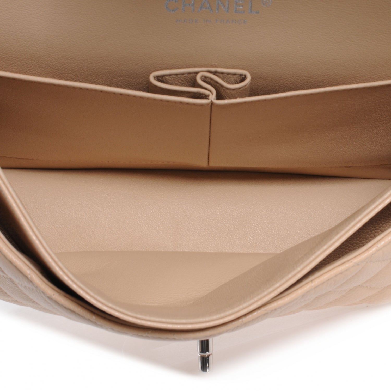 Chanel Caviar Quilted Medium Double Flap Beige Clair 7 of 8
