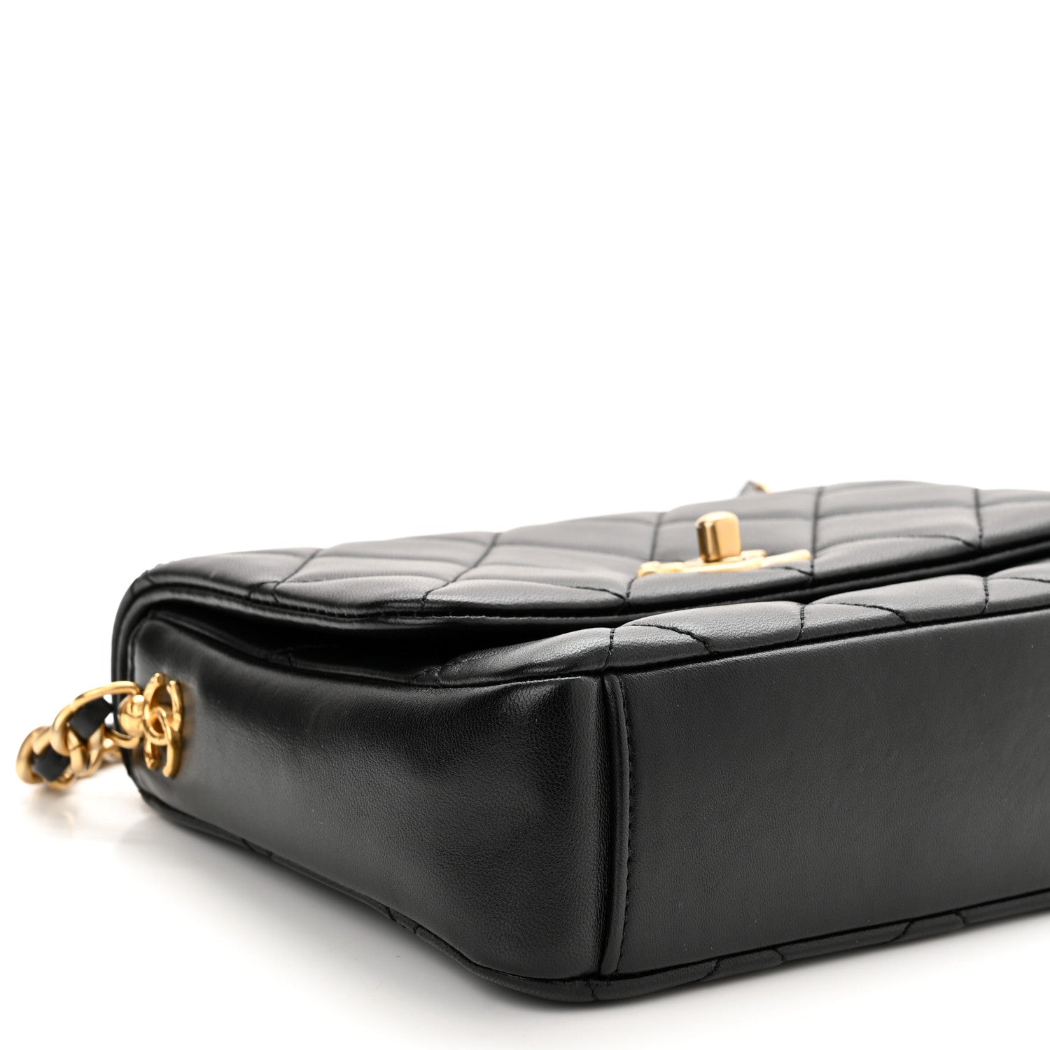 Chanel Lambskin Quilted Small Side Note Flap Black 9 of 12