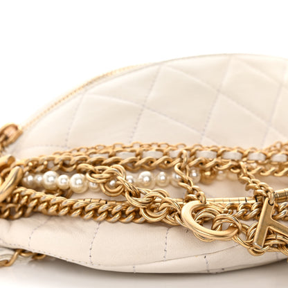 Chanel Lambskin Quilted All About Chains Waist Belt Bag White 9 of 11