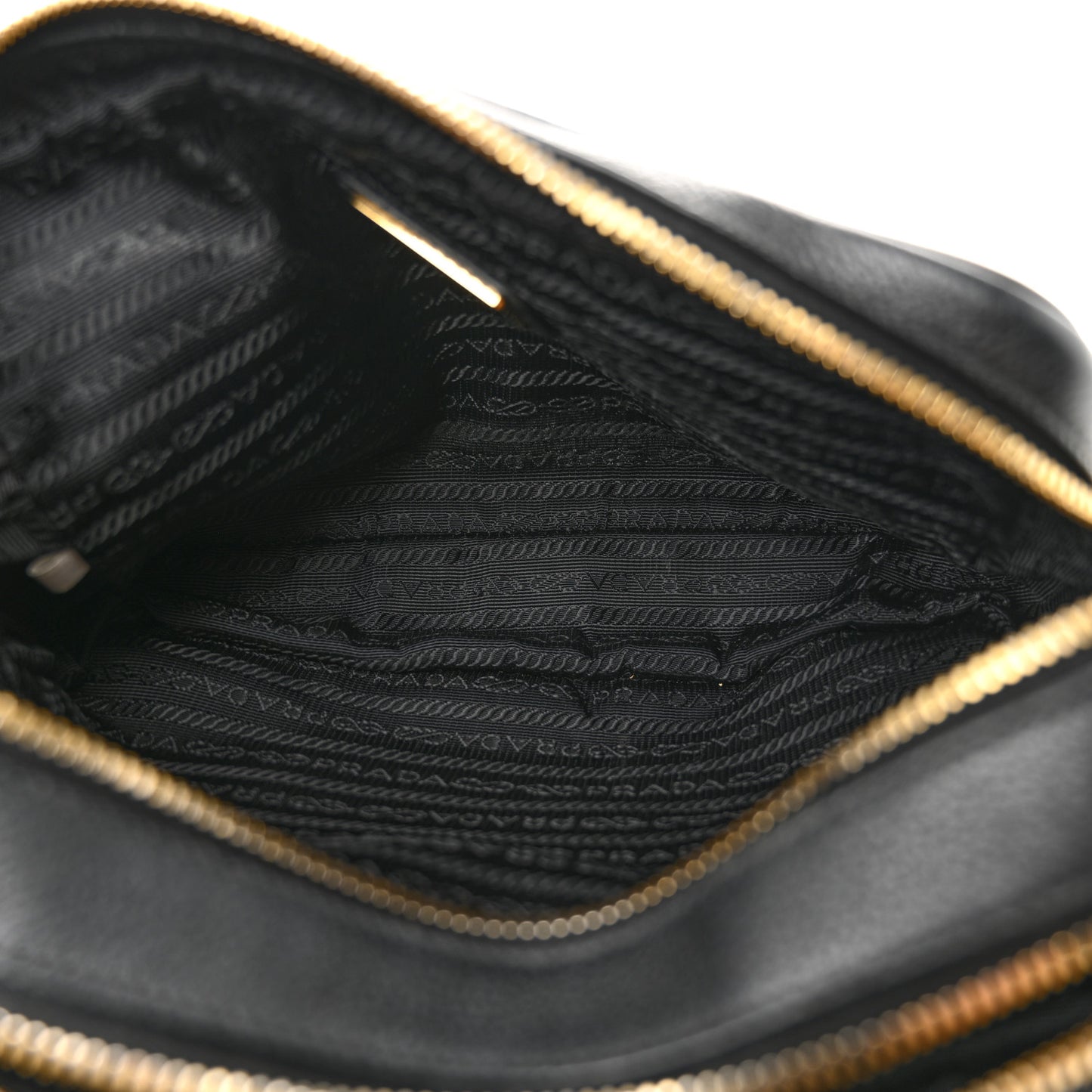 Vitello Daino Medium Double Zip Shoulder Bag Black