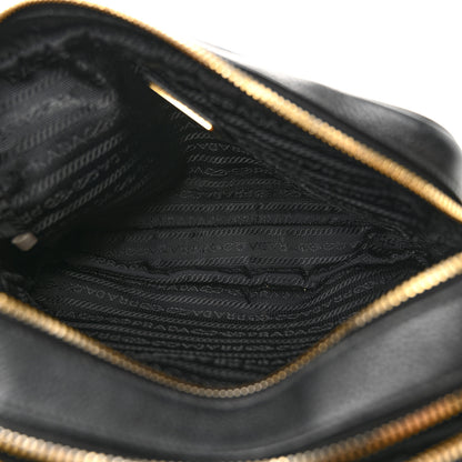 Prada Vitello Daino Medium Double Zip Shoulder Bag Black 5 of 12