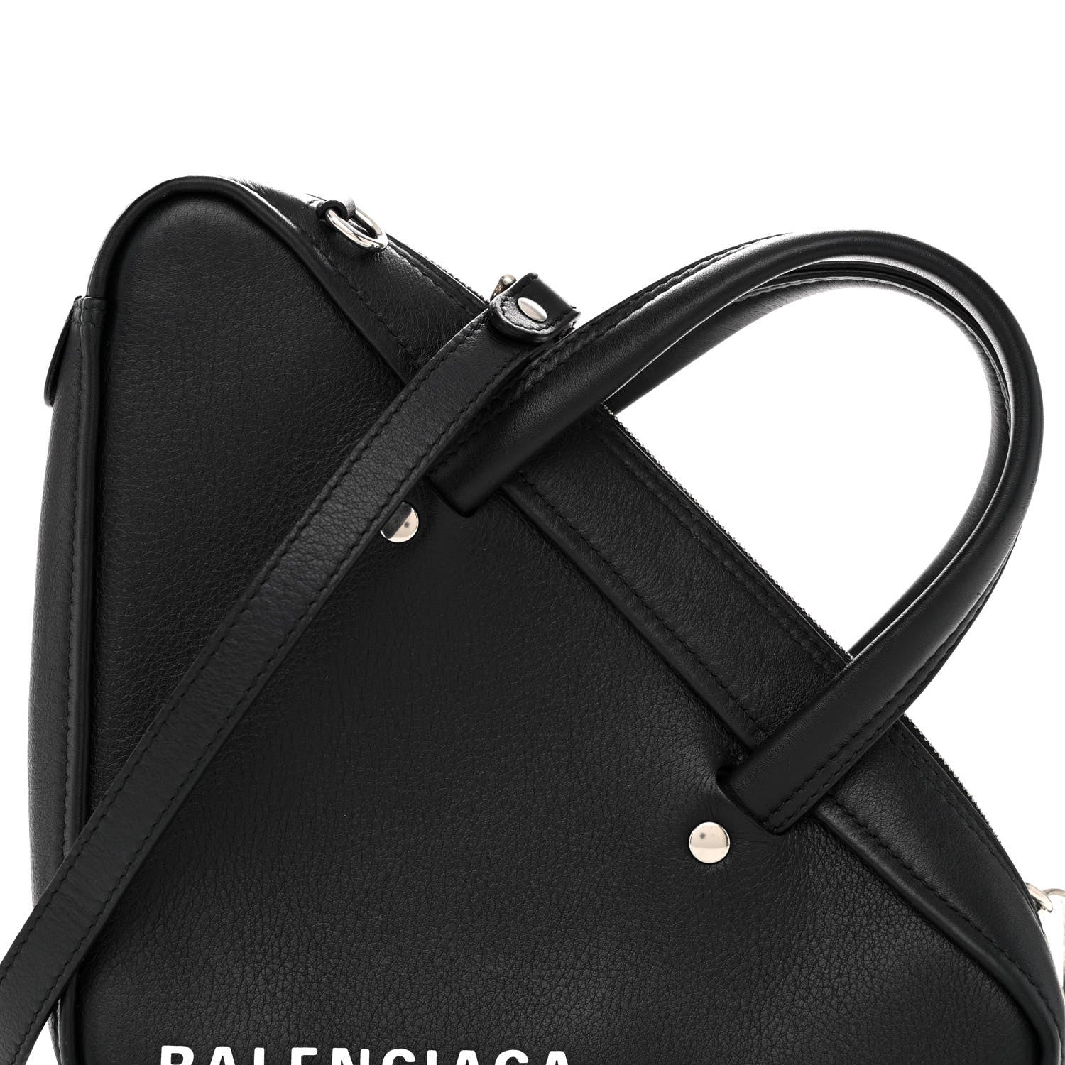 Balenciaga Calfskin XS Triangle Chain Duffle Black 7 of 10